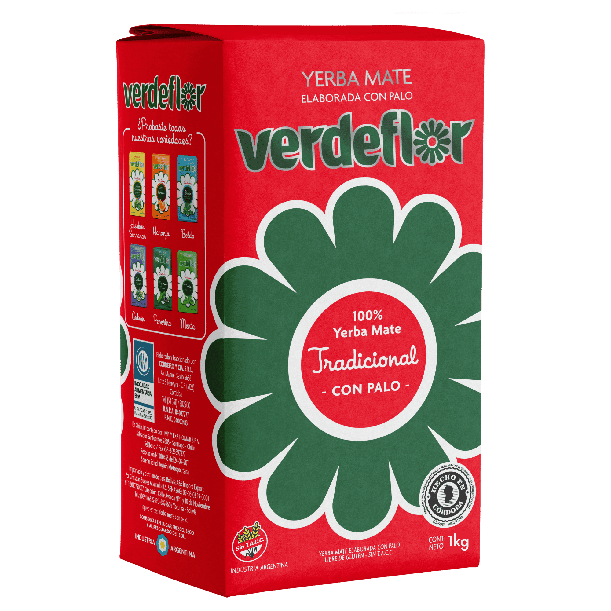 yerba mate verdeflor traditional 1kg Verdeflor ชาเยอร์บามาเต (Yerba Mate) - 1kg